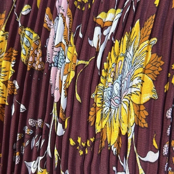 Lane Bryant Sleeveless Floral Accordion Pleated Dress Sz 20 Lined Keyhole Front - Picture 8 of 15